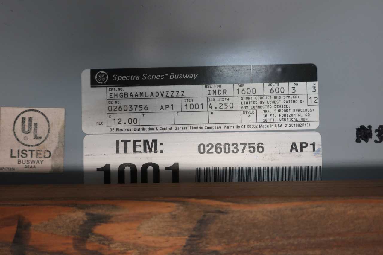 GENERAL ELECTRIC GE BUSWAY TAP BOX POWER SUPPLY - ELECTRICAL COMPONENTS