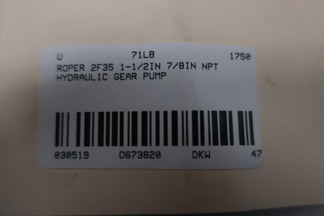 ROPER 2F35 1-1/2IN 7/8IN NPT HYDRAULIC GEAR PUMP - GEAR PUMP