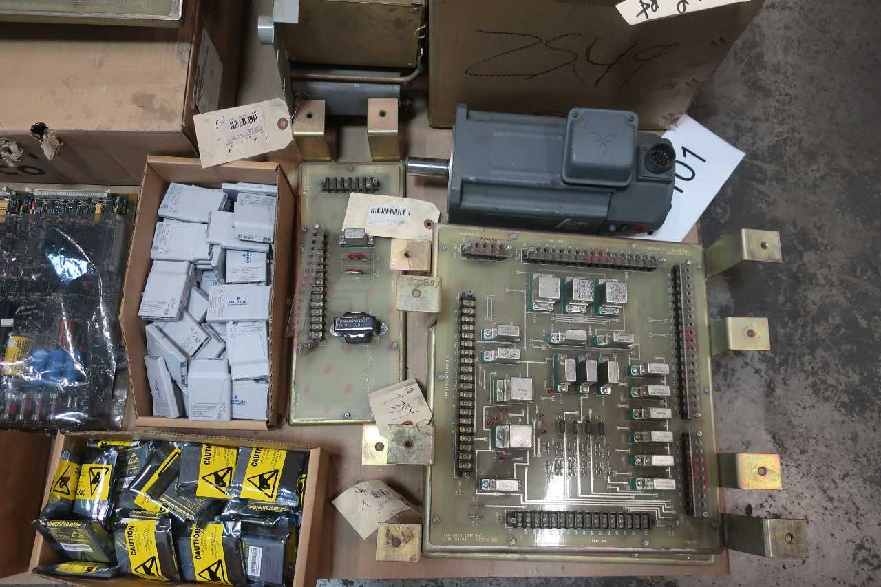 1 PALLET OF ASSORTED ELECTRICAL CIRCUIT BOARDS, DELTA V CHARM CARDS,SERVO MOTOR, CONTROLS, RECEIVER, - MITSUBISHI, CISCO - AUTOMATION & CONTROLS