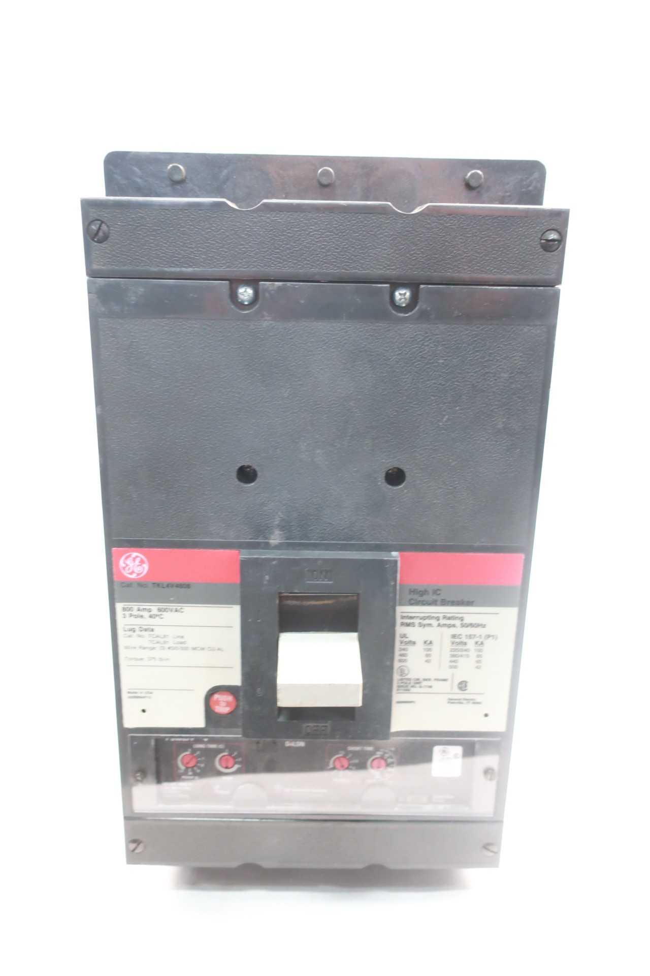 GENERAL ELECTRIC GE TKL4V4608 3P 800A AMP 600V-AC MOLDED CASE CIRCUIT BREAKER - CIRCUIT BREAKERS