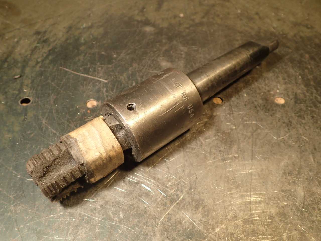 Collis 1" Pipe Tap Holder with Interruped NPT Tap: Morse Taper #3 Shank MT3 3MT - HOLEMAKING TOOLS
