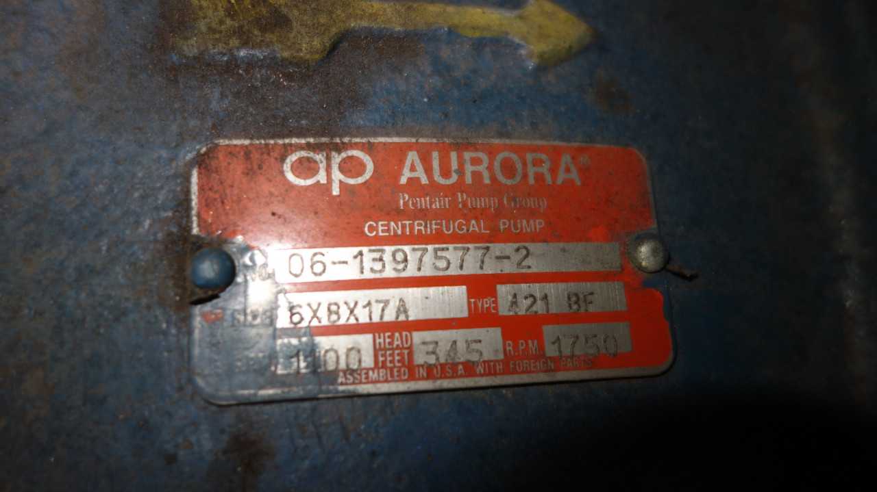 AURORA 421BF 6X8X17A SPLIT CASE PUMP BALDOR 150HP - SPLIT CASE PUMP