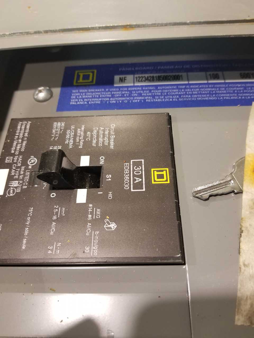 SQUARE D - TYPE 1 ENCLOSURE WITH 30A BREAKER - CIRCUIT BREAKERS
