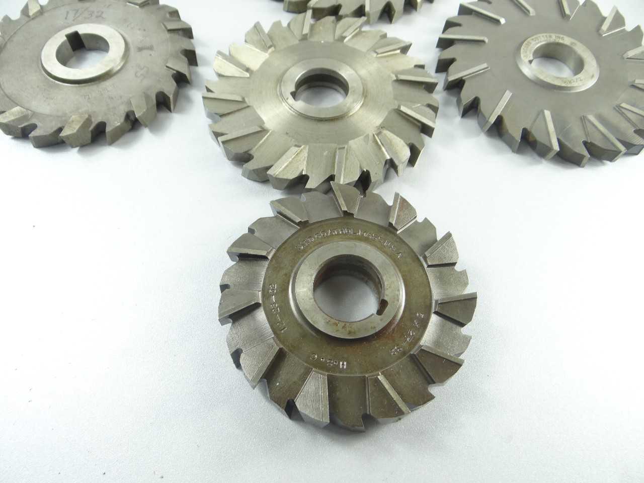 Lot of 8 HSS Staggered Tooth Milling Cutters - METAL SAWS