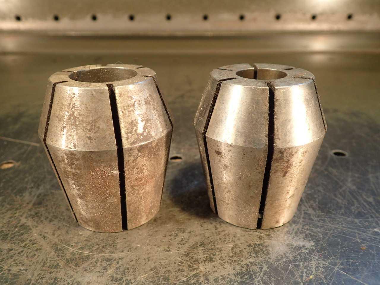 2 Piece Lot of XZ Double Taper Collets: 13/16" & 1-1/16" Round Smooth - HOLEMAKING TOOLS