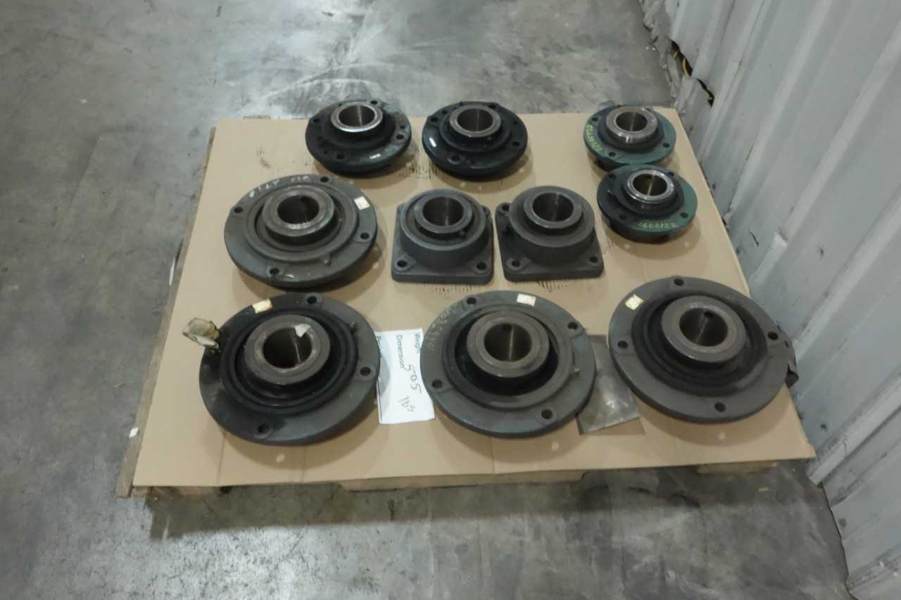 PALLET OF ASSORTED FLANGE AND MOUNTED BEARINGS - BEARINGS