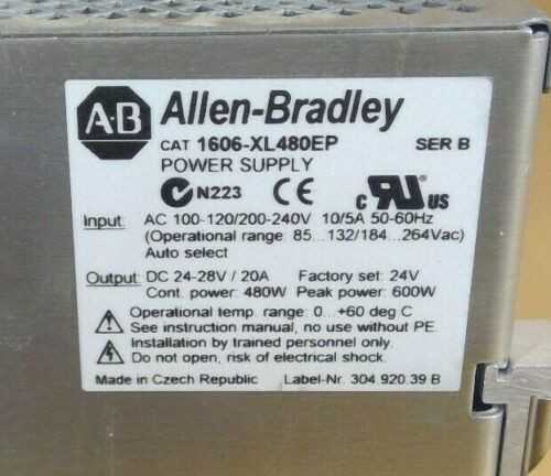 Allen-Bradley 1606-XL480EP Series B Power Supply - New Open Box Item - ELECTRICAL COMPONENTS