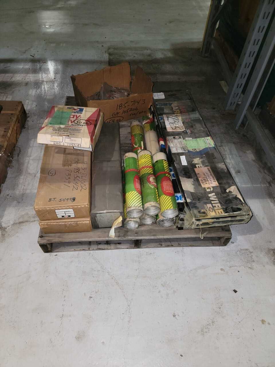 BULK LOT OF WELD WIRE/ELECTRODE QTY 3 PALLETS - INDUSTRIAL PARTS