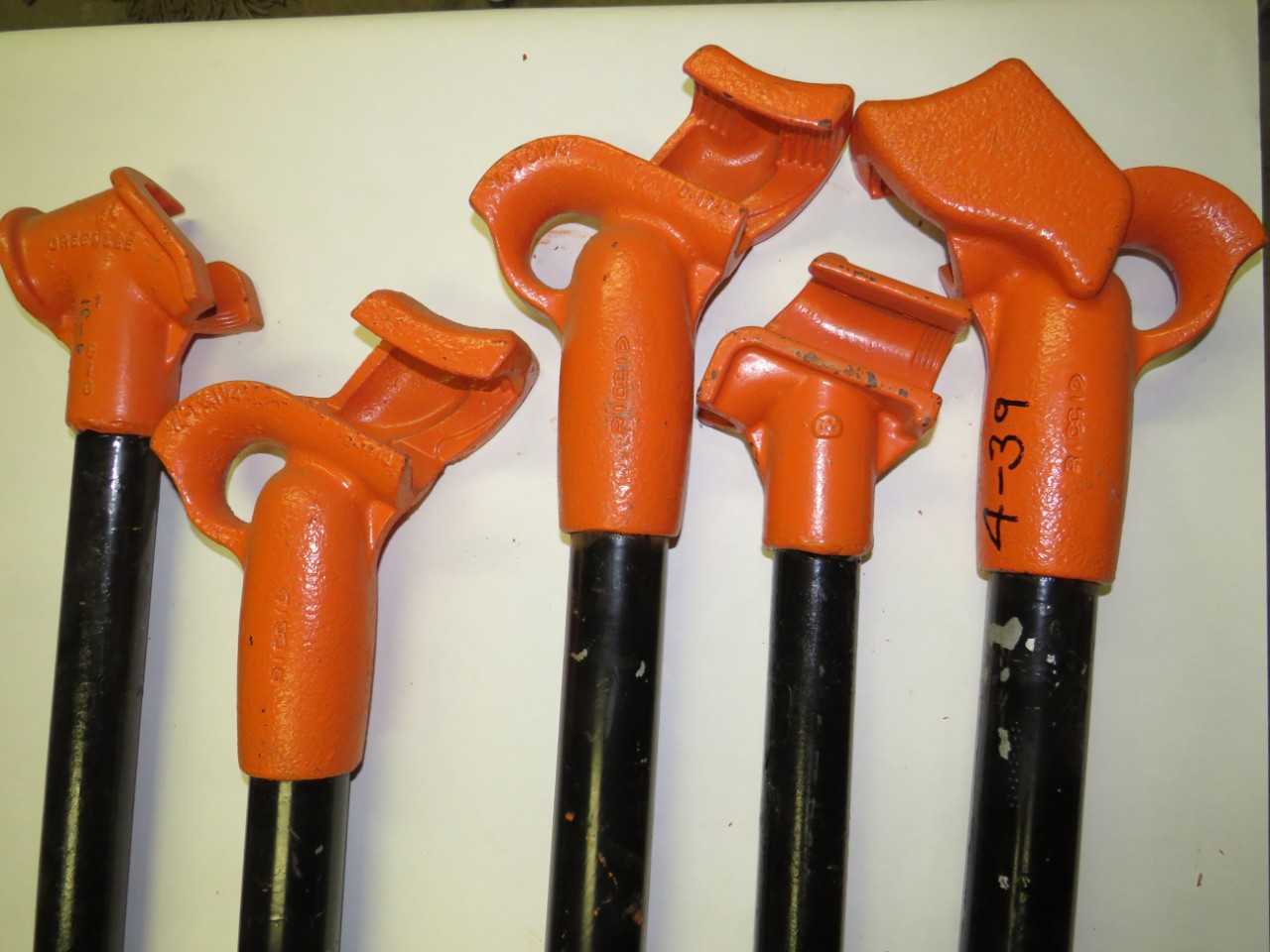 LOT OF 5 ASSORTED CONDUIT BENDER HICKEY - GREENLEE, RIDGID - HAND TOOLS