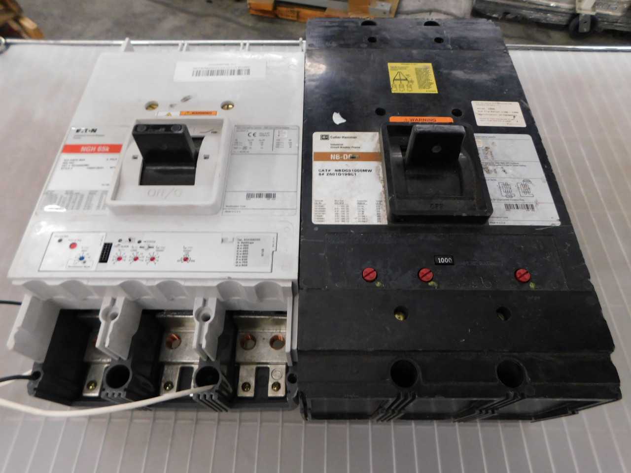 Lot of Quantity 2x Salvage Molded Case Circuit Breakers - 1000amp/800amp - CIRCUIT BREAKERS