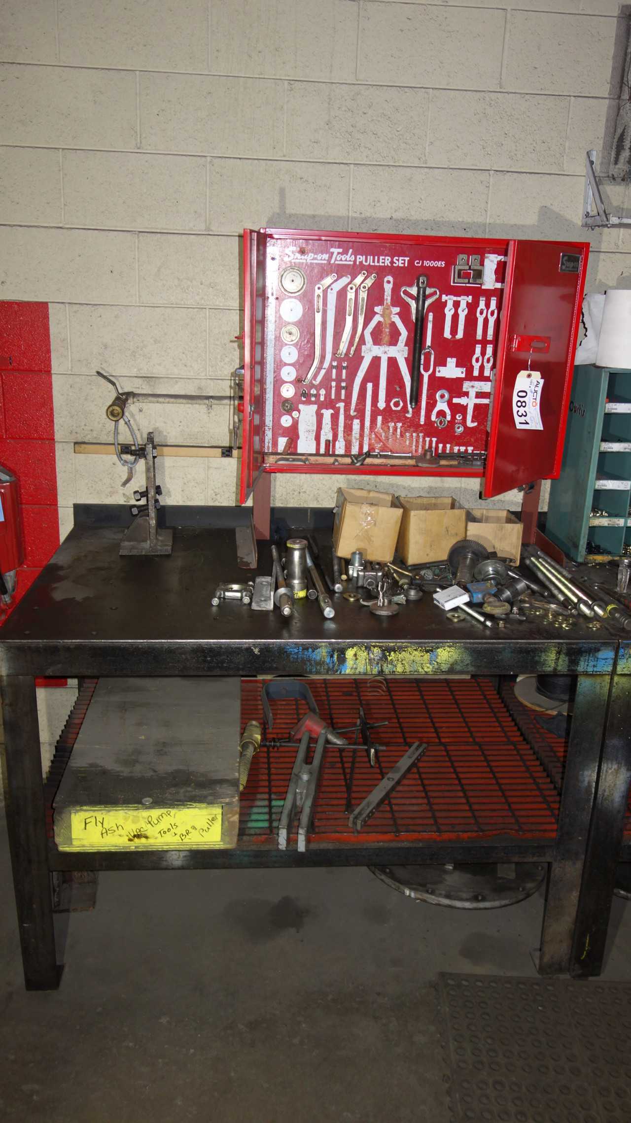 CONTENTS OF 5X STEEL WORK TABLES - TOOLS, HARDWARE - MISCELLANEOUS