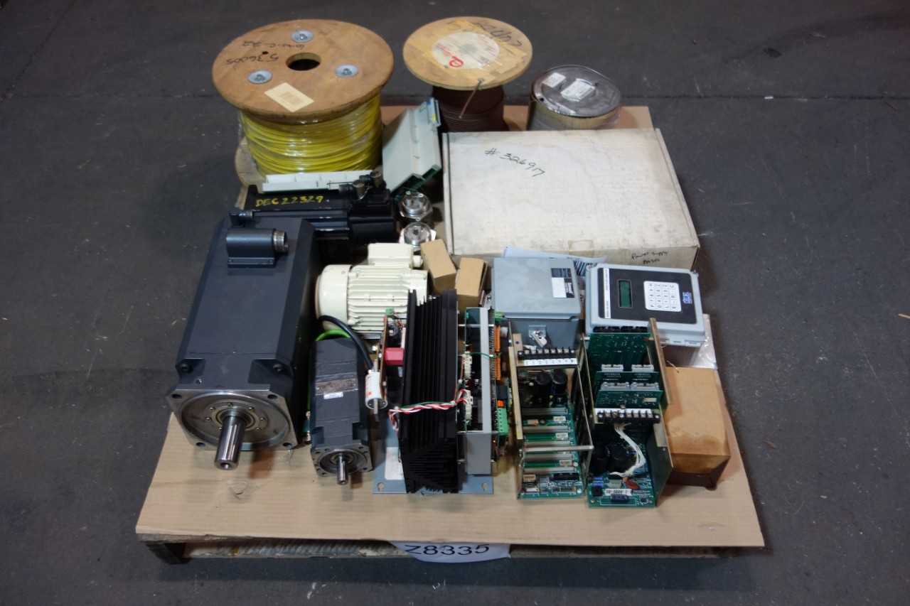 1 LOT OF ASSORTED ELECTRICAL- SERVO MOTORS, CABLE-WIRE, PROBE SENSORS- SIEMENS, GENERAL ELECTRIC - SERVO