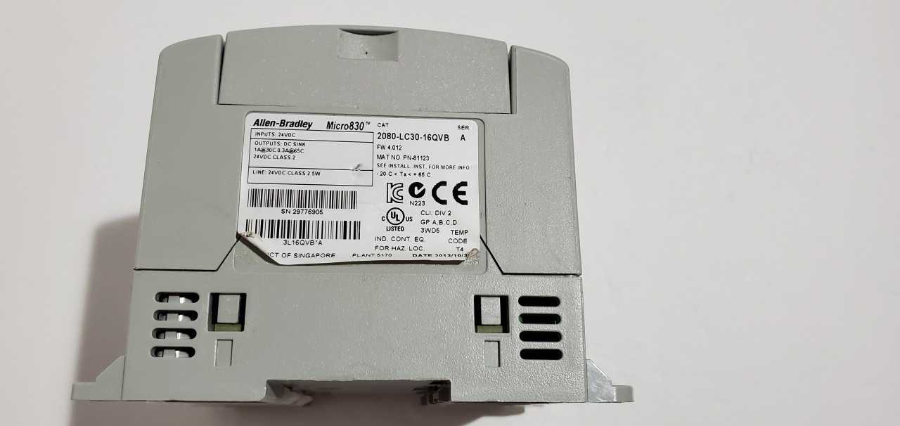 Allen Bradley Micro 830 2080-LC30-16QVB PLC - AUTOMATION & CONTROLS