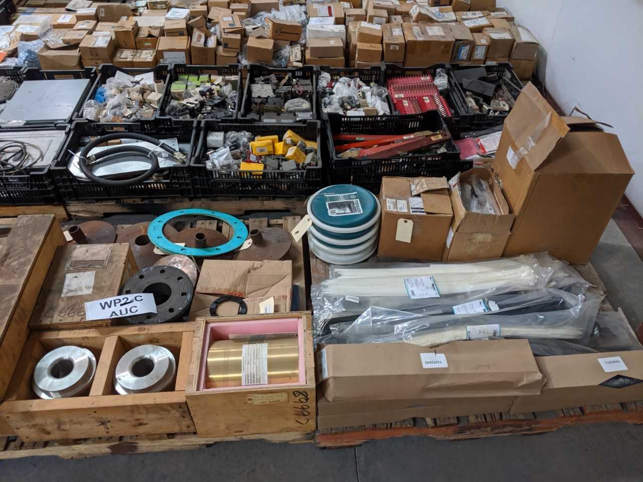 17 PALLETS OF ASSORTED BEARINGS, GEAR REDUCERS, TOOLS, ELECTRICAL PARTS, FASTENERS - GEAR REDUCERS