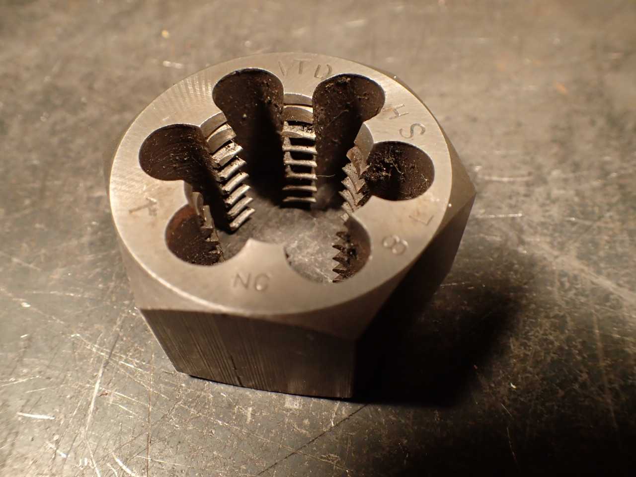 Vermont 1" -8 NC LH Left Hand Rethreading Thread Die: 1-13/16" Across Flats, USA - MACHINING ACCESSORIES & TOOLING