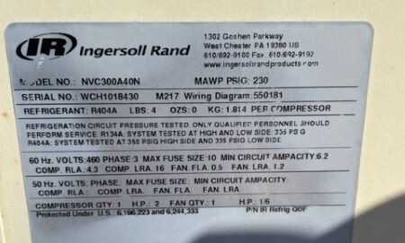 Ingersoll Rand NVC300A40N Air Dryer - AIR DRYERS