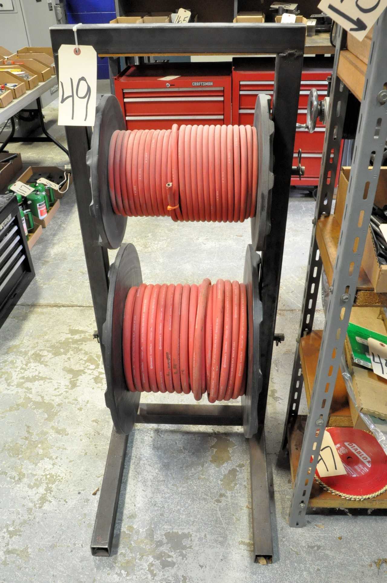 Lot-(2) Partial Spools of Air Hose with Stand - HOSE