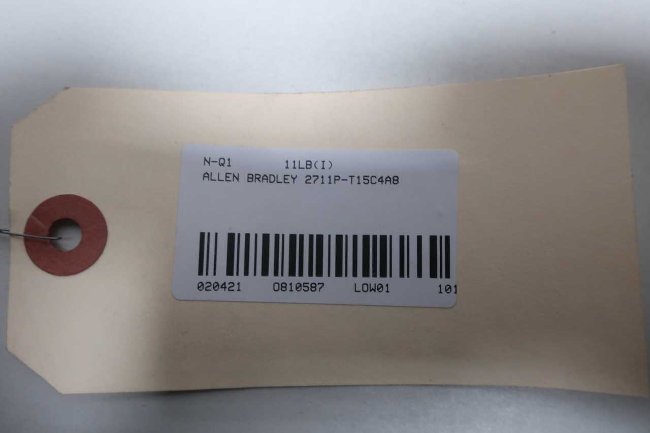 ALLEN BRADLEY 2711P-T15C4A8 PANELVIEW PLUS TOUCH INPUT COLOR UNIT SER A OPERATOR INTERFACE PANEL - AUTOMATION & CONTROLS