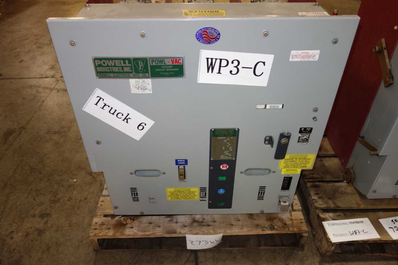 LOT OF 2 POWELL INDUSTRIES POWL-VAC VACUUM CIRCUIT BREAKER 1200A 29KA 60HZ 125A 05PV0250-31 - CIRCUIT BREAKERS