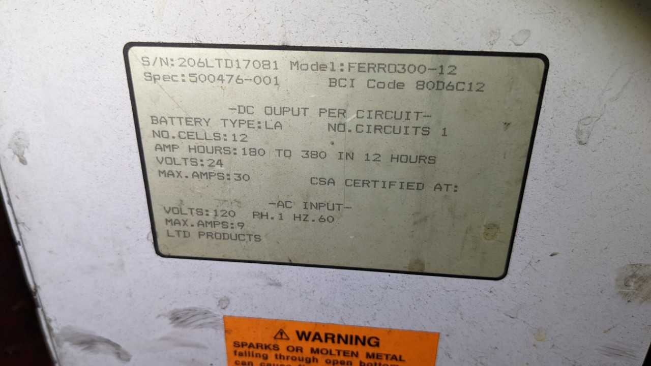 Light tough dependable 24 volt battery charger model FERR0300-12 - MATERIAL HANDLING