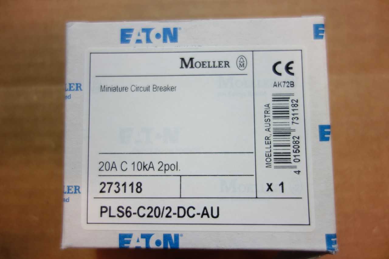 LOT OF EATON MOELLER CIRCUIT BREAKERS 2 POLE 20 AMP 10KA DC\ RATED PLS6-C20/2DC - CIRCUIT BREAKERS