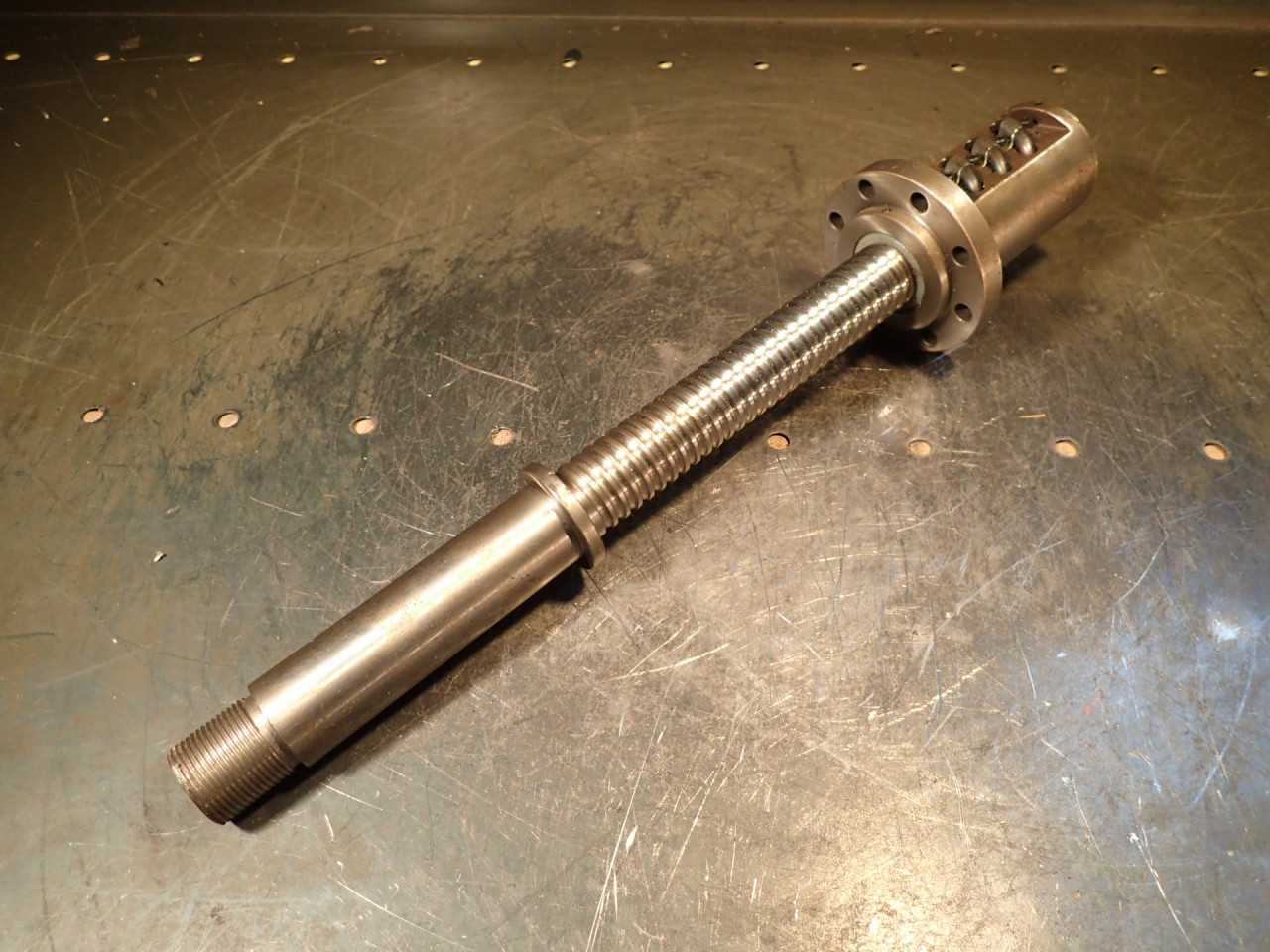 5mm Pitch Ball Screw: 1" Thread OD 150mm Travel 375mm OAL 25mmx1.5 Threaded End - INDUSTRIAL PARTS
