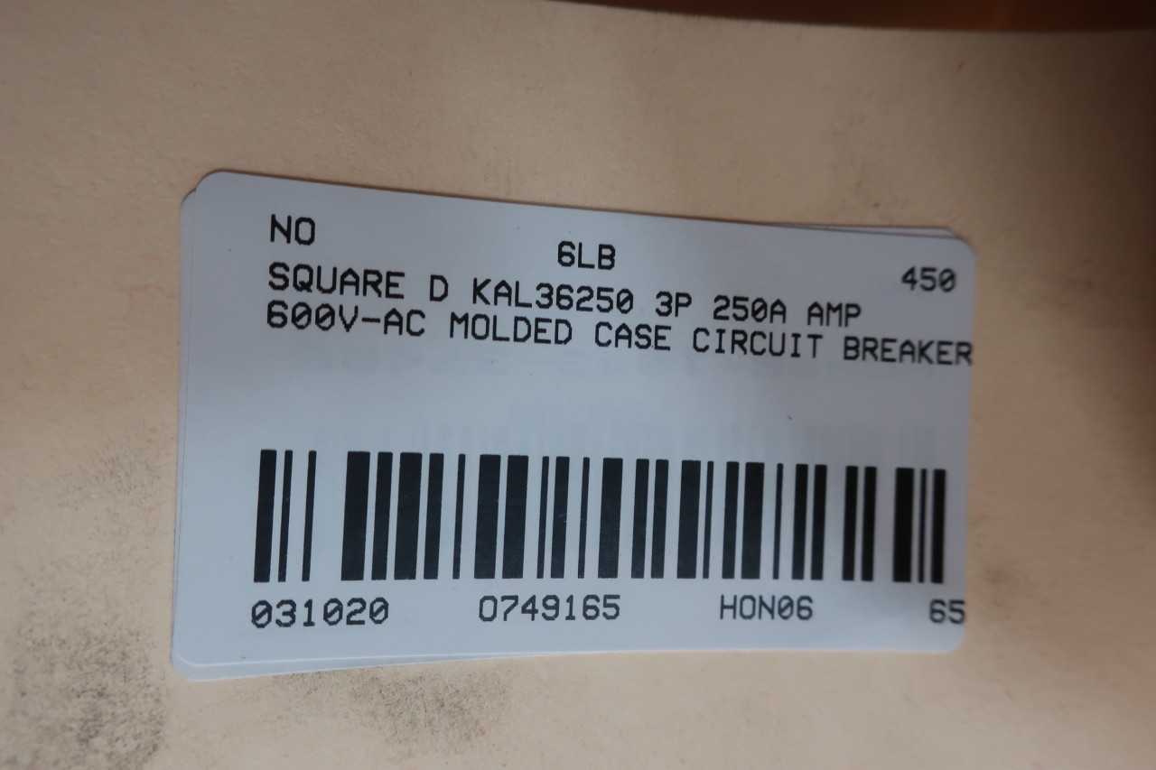 SQUARE D KAL36250 MOLDED CASE CIRCUIT BREAKER 3P 250A AMP 600V-AC - CIRCUIT BREAKERS