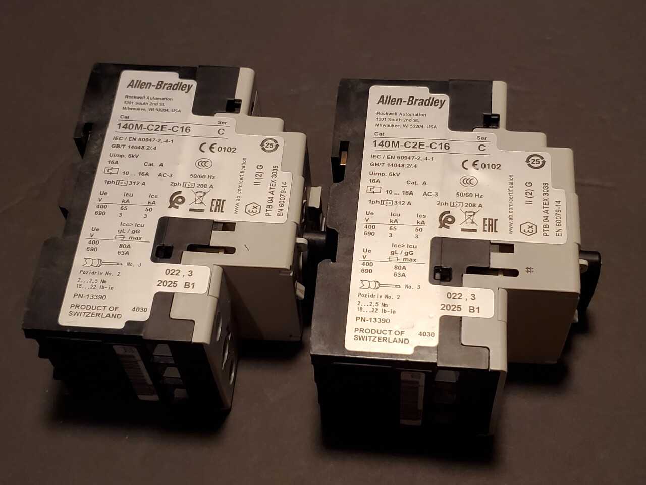 Lot of 2 Allen Bradley 140M-C2E-C16 - AUTOMATION & CONTROLS