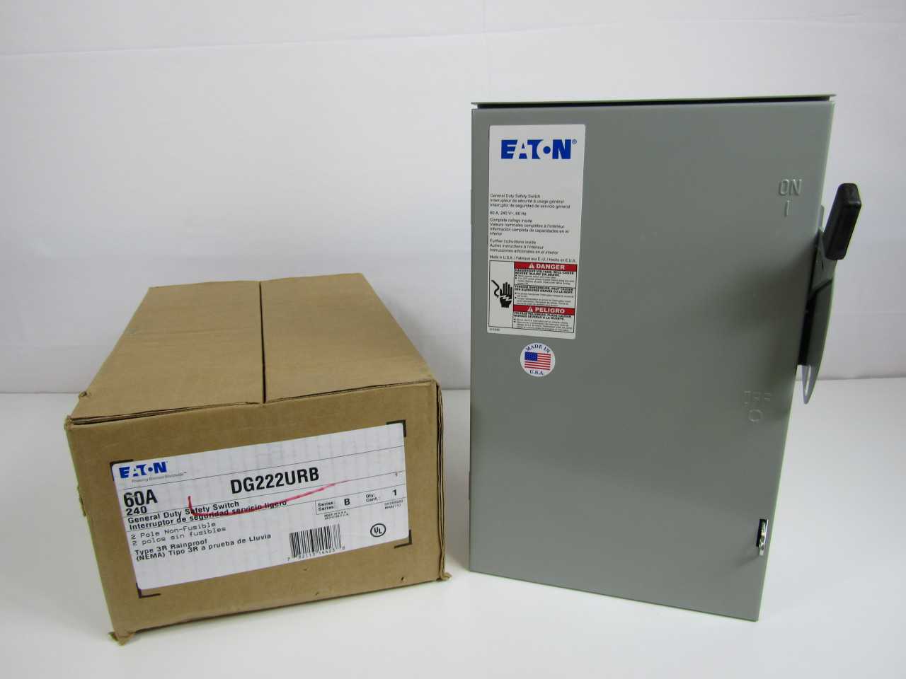 10 Quantity-Eaton 2P 60A 240VAC Disconnect Switches-DG222URB - DISCONNECT SWITCHES