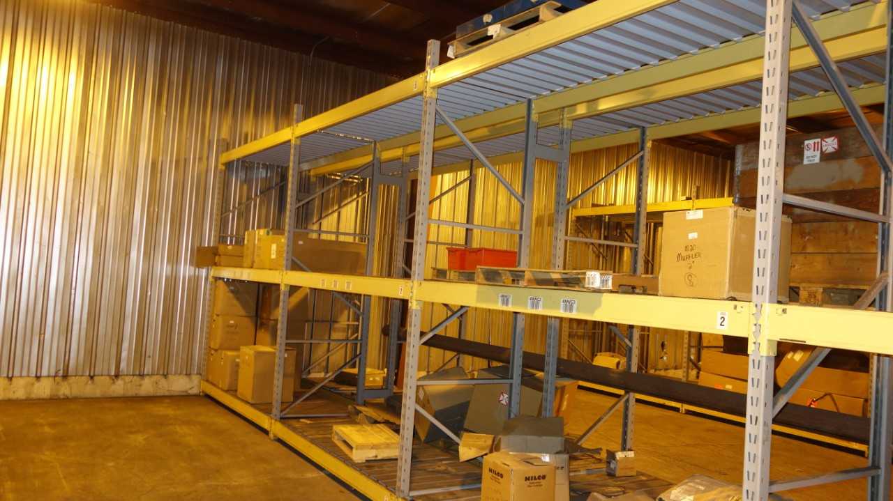 CONTENTS OF 2 RACK ROWS, STEEL REPLACEMENT PARTS (EXCLUDES RACK COLUMN OF WIRE) - SHELVING