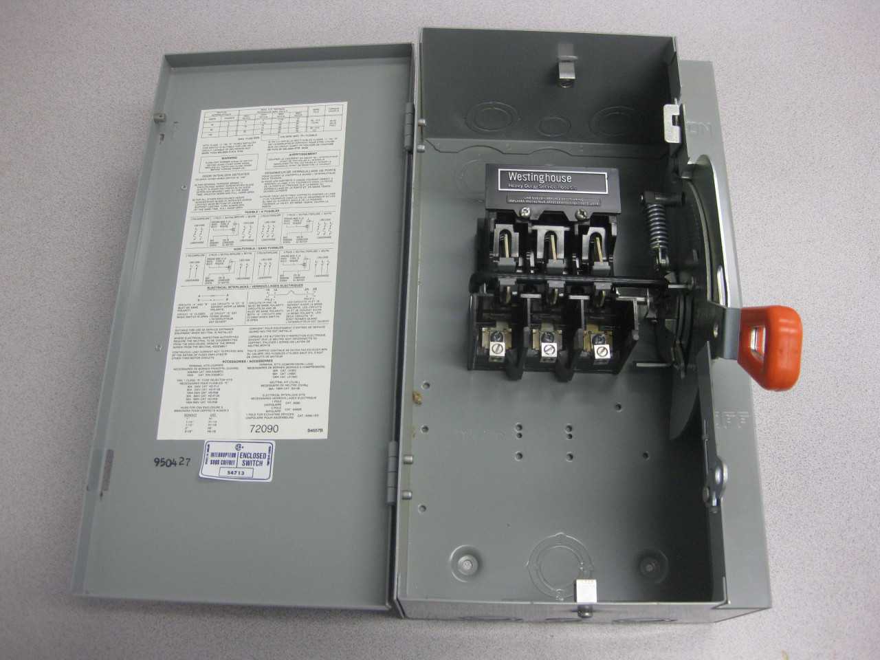 Westinghouse safety disconnect switches NHU361 QTY 5 - DISCONNECT SWITCHES
