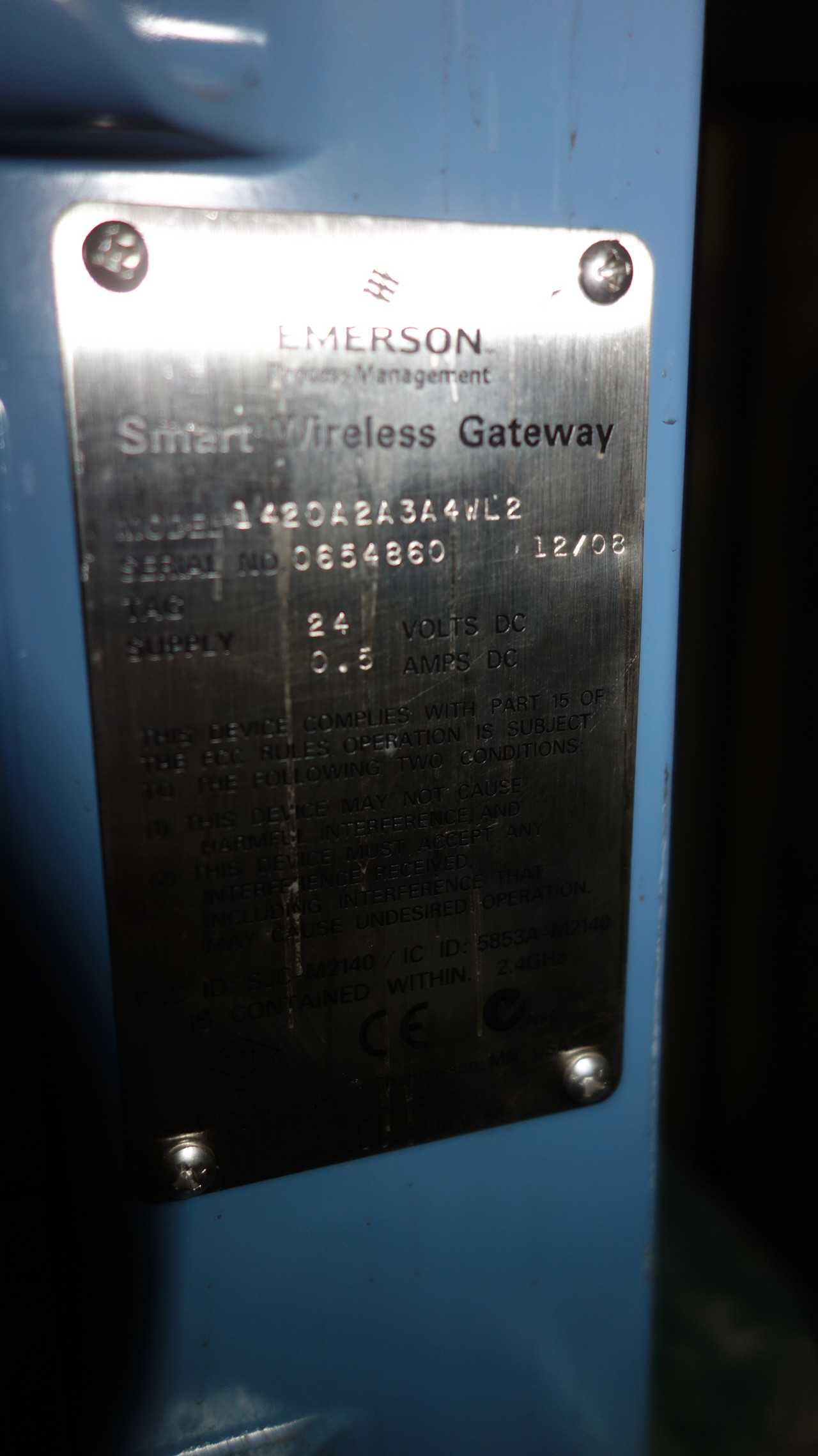 LOT OF 2 EMERSON 1420A2A3A4WL2 TRANSMITTER GATEWAYS - INSTRUMENTATION
