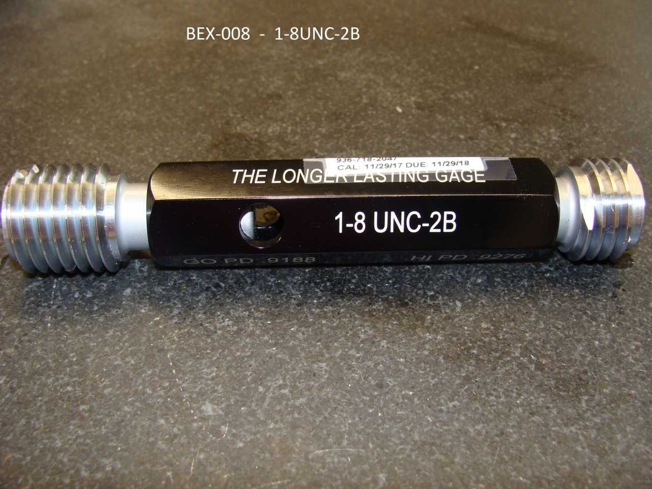 HEMCO 1-8 UNC-2B GO / NO GO THREAD GAGE S - MACHINING EQUIPMENT