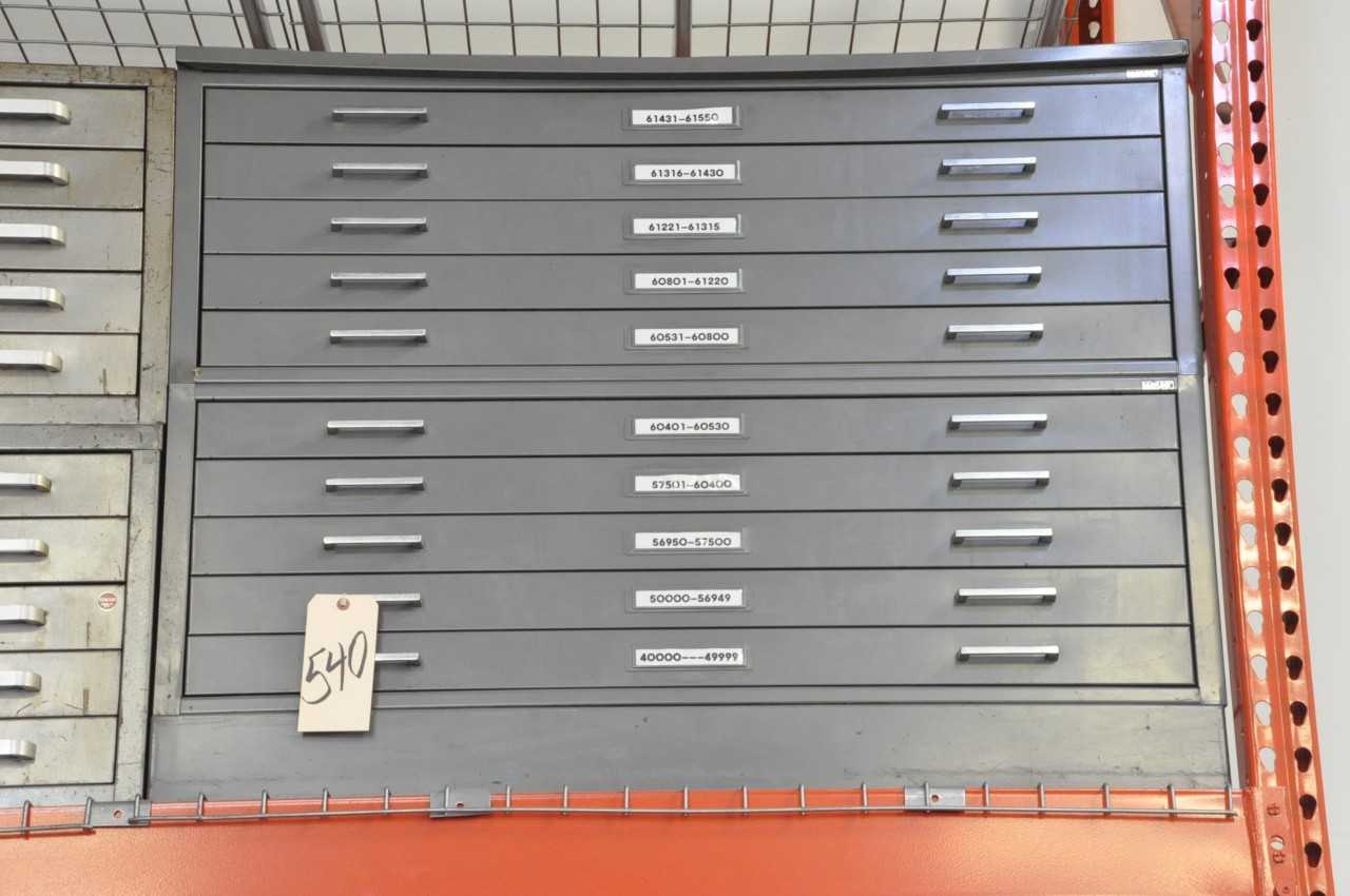 10-Drawer Print File Cabinet, (Located on Upper Shelf of Pallet Racking) - TOOL STORAGE