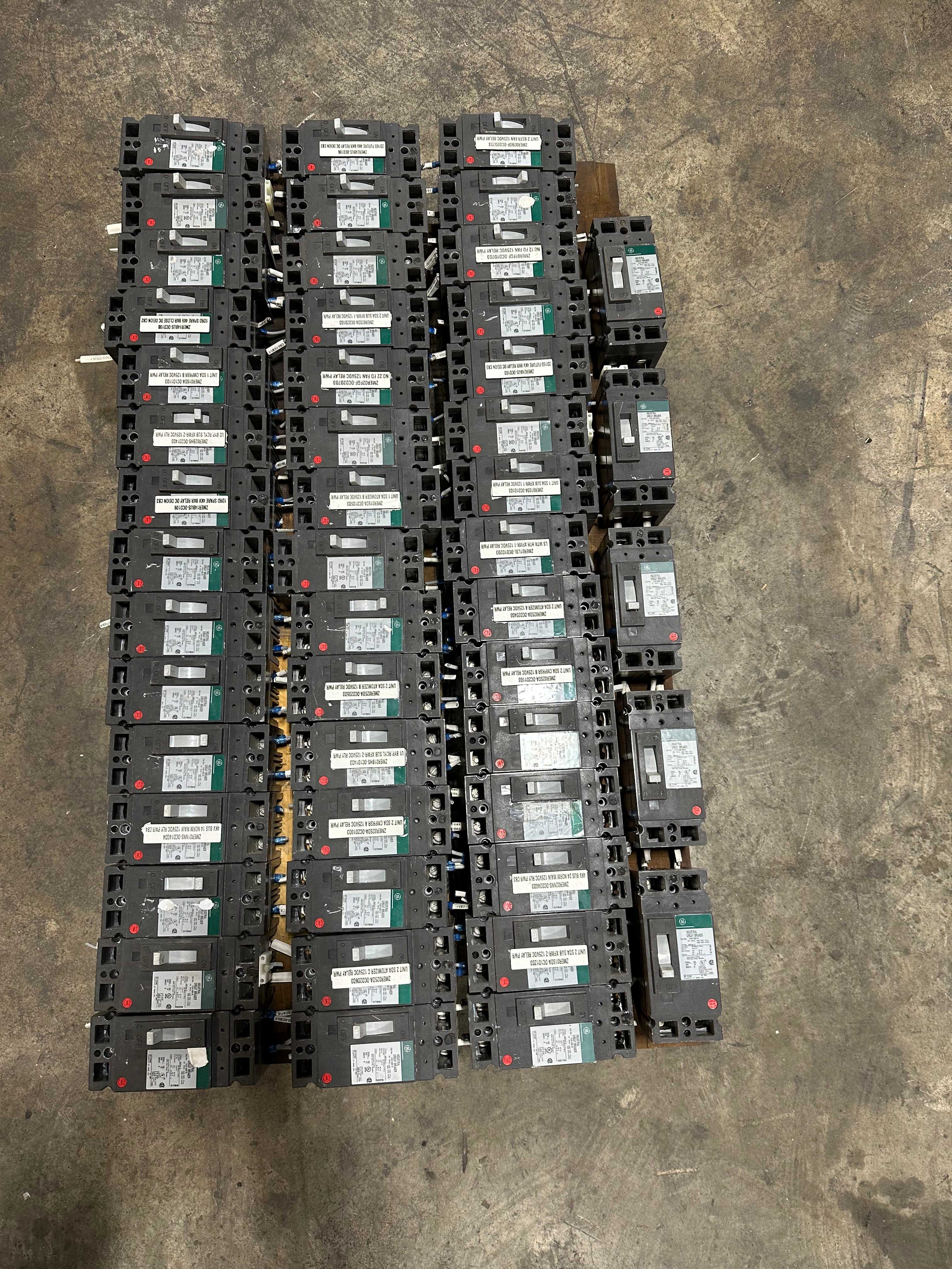 QTY 50- GENERAL ELECTRIC TEB122015 INDUSTRIAL CIRCUIT BREAKERS - CIRCUIT BREAKERS