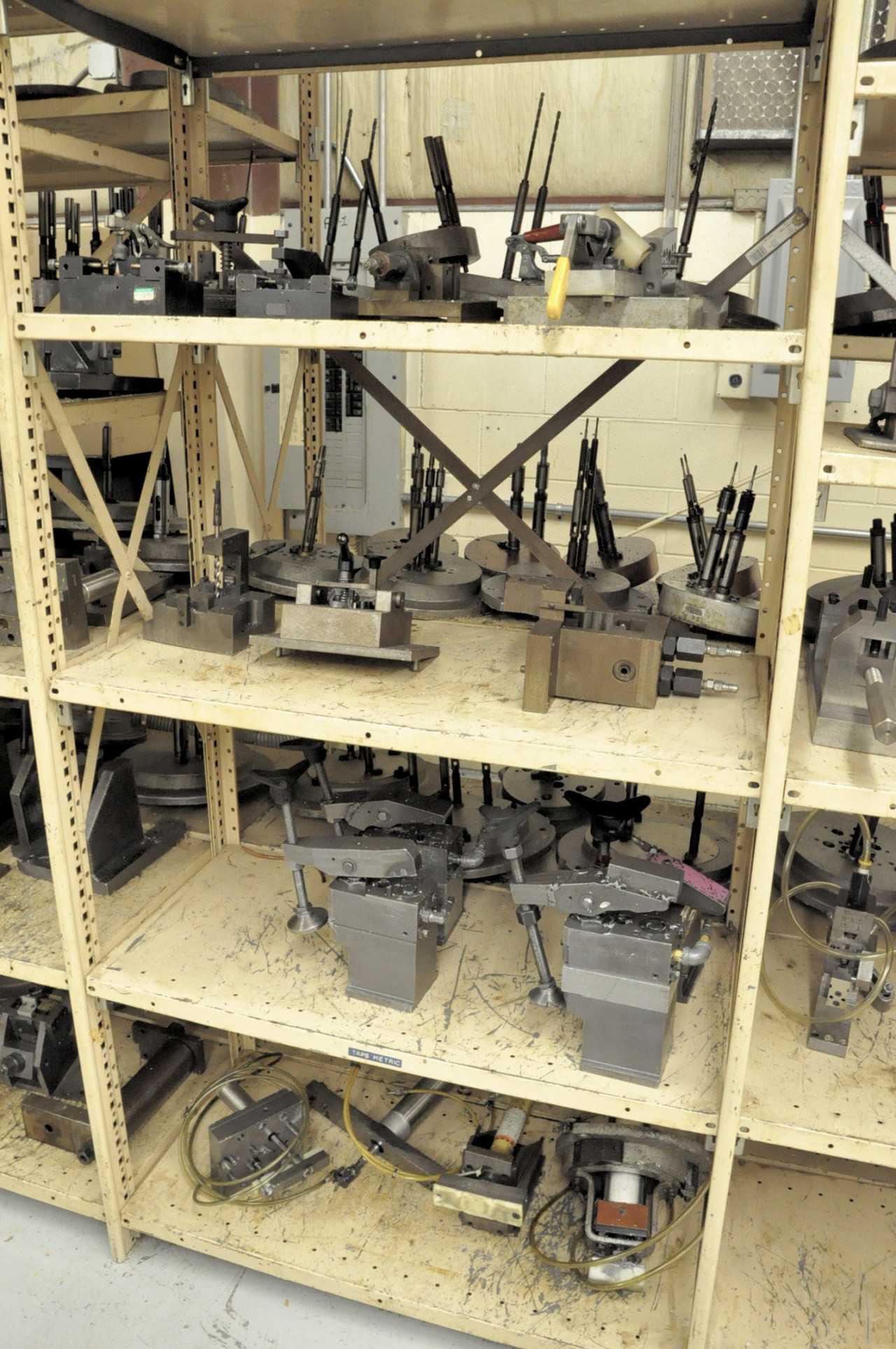 Lot-Fixtures on (4) Sections, (Face Side Only), (Shelving Not Included) - SHELVING