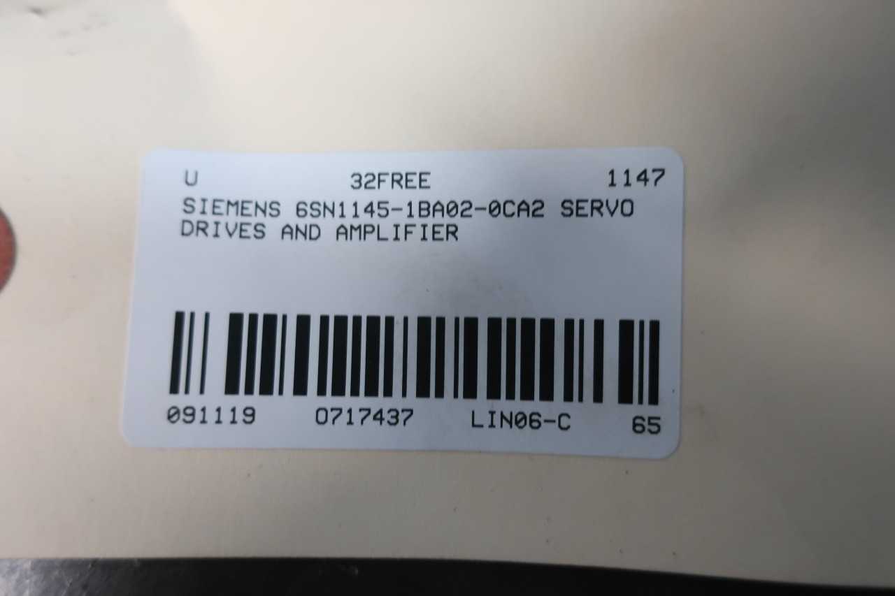 SIEMENS 6SN1145-1BA02-0CA2 SIMODRIVE SERVO DRIVES AND AMPLIFIER - SERVO