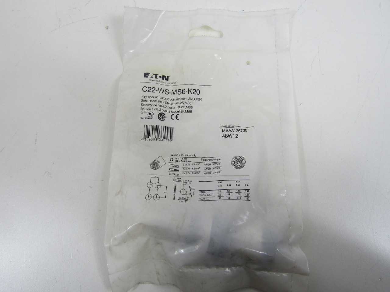 Lot of Quantity 47x C22-WS-MS6-K20 Motor Operators - ELECTRIC MOTORS