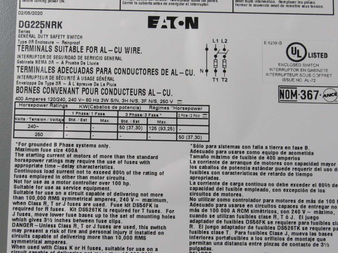 Eaton General Duty Safety Switch - SAFETY EQUIPMENT
