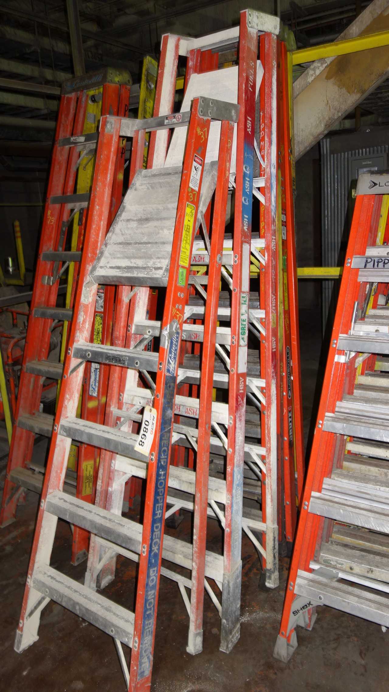 LOT OF ASSORTED FIBERGLASS LADDERS - MISCELLANEOUS