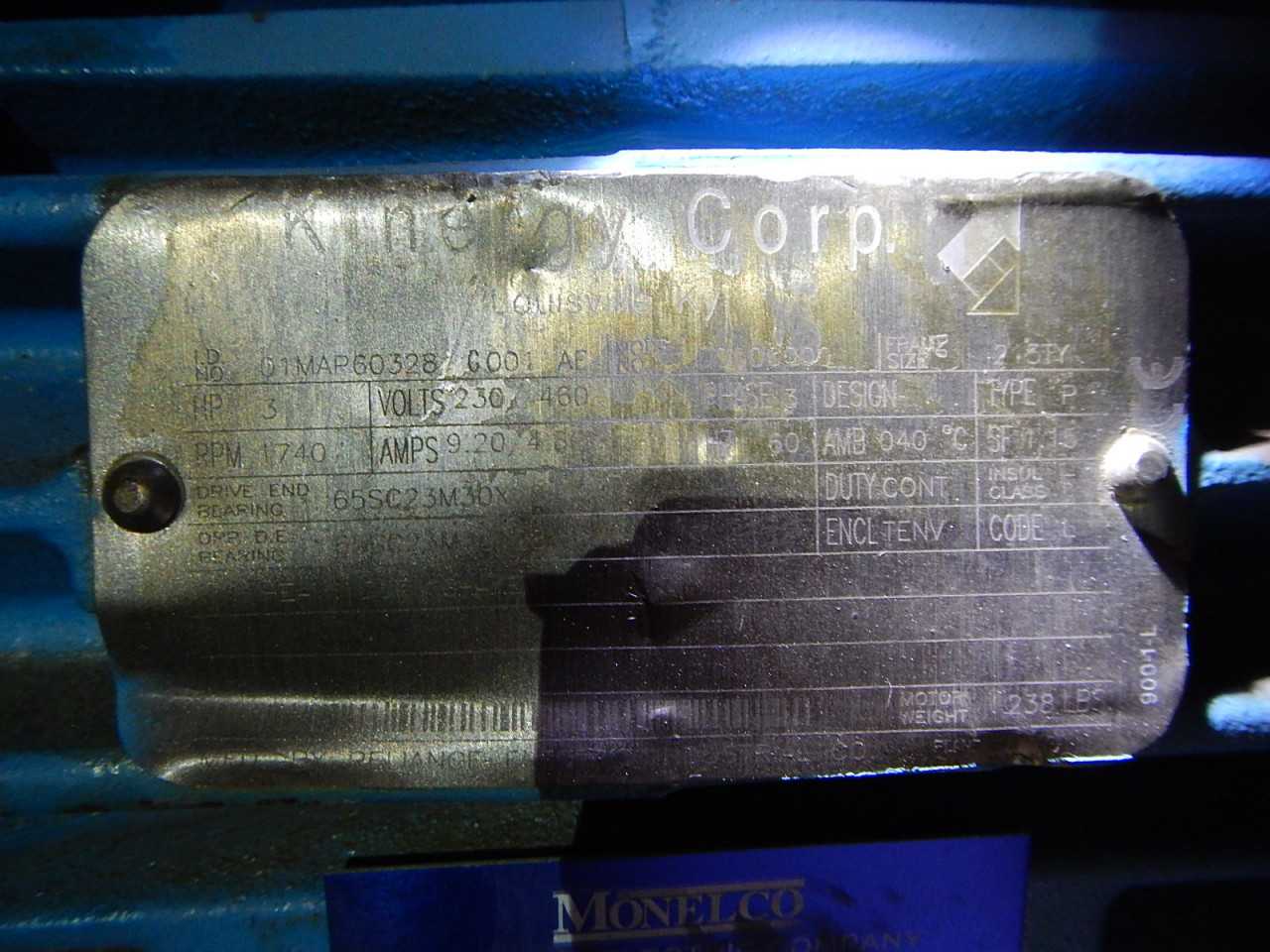 3 HP 1800 RPM 215TY Frame Reliance Motor - ELECTRIC MOTORS
