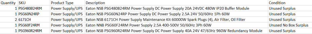 Quantity of 6x Assorted Power Supply/UPSs - ELECTRICAL COMPONENTS Quantity of 6x Assorted Power Supply/UPSs - ELECTRICAL COMPONENTS