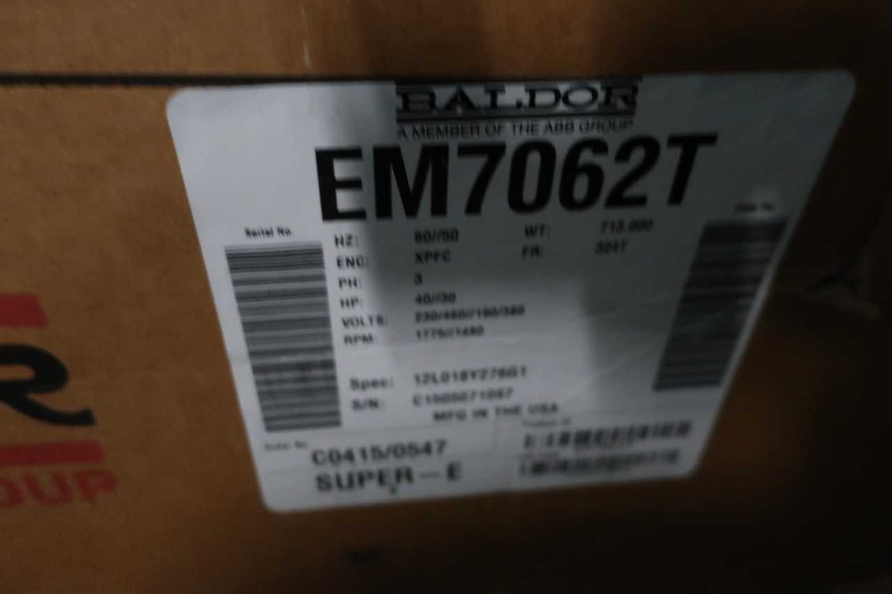 BALDOR EM7062T 40 HP AC-MOTOR 230/460V-AC - ELECTRIC MOTORS