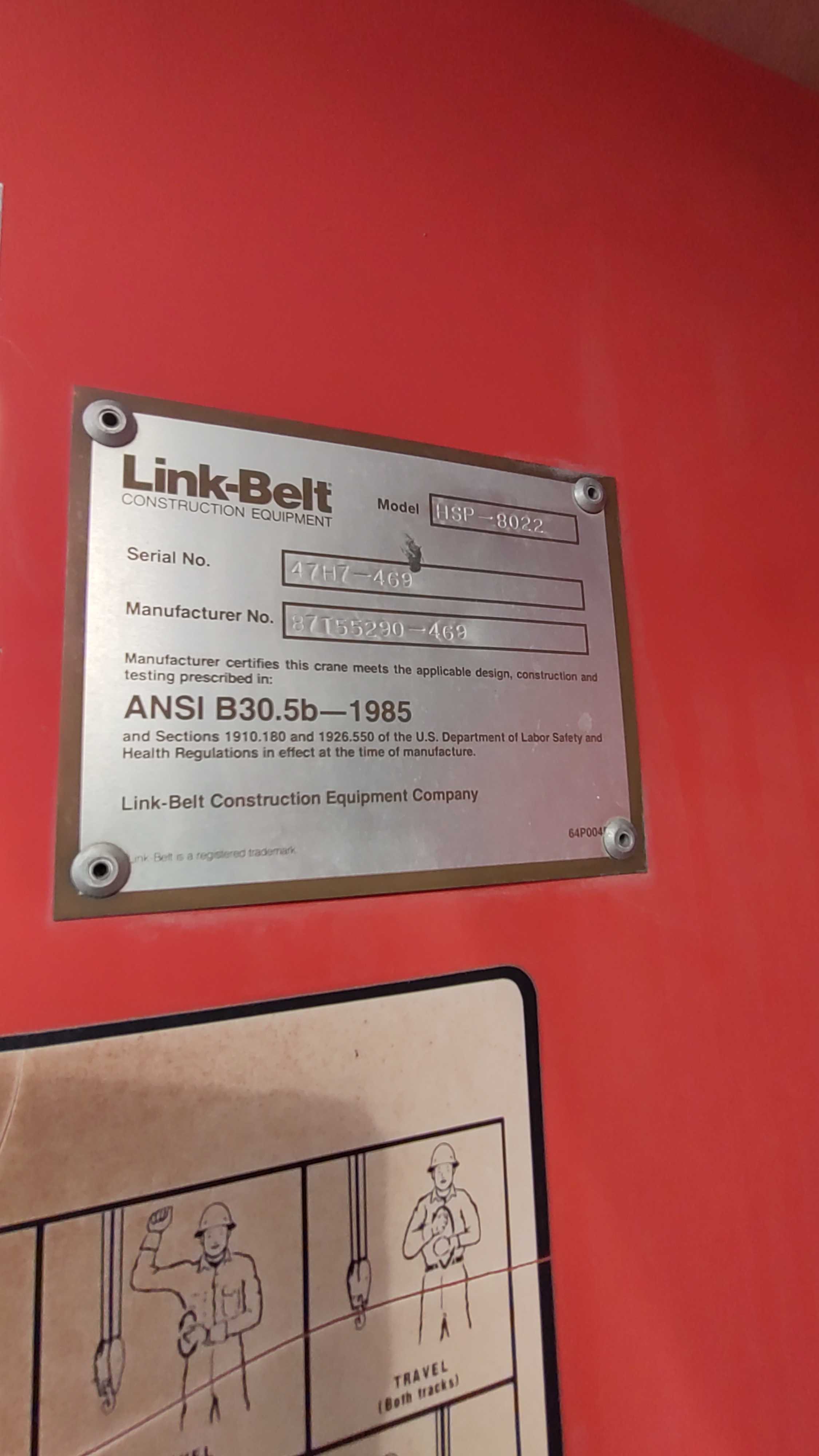 1987 LINKBELT Crane HSP8022 - CRANES