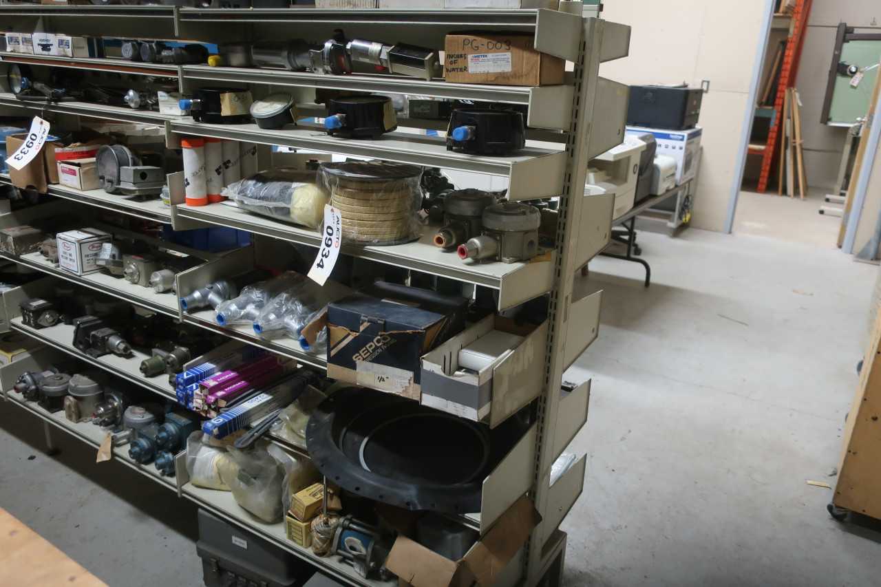 SHELF OF ASSORTED PNEUMATIC/INSTRUMENTATION REPLACEMENT PARTS - INSTRUMENTATION