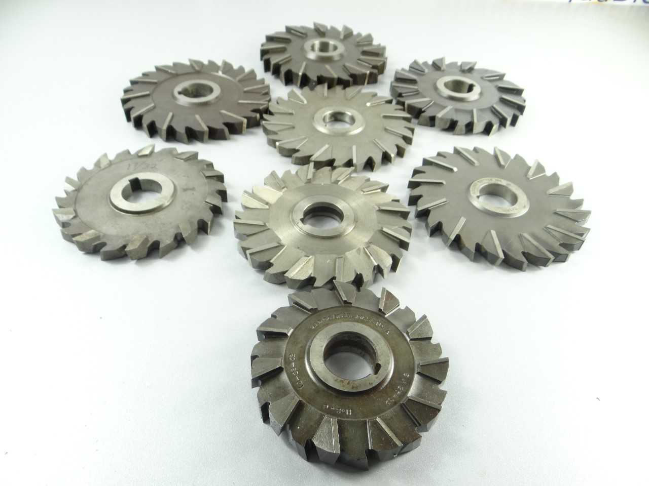 Lot of 8 HSS Staggered Tooth Milling Cutters - METAL SAWS
