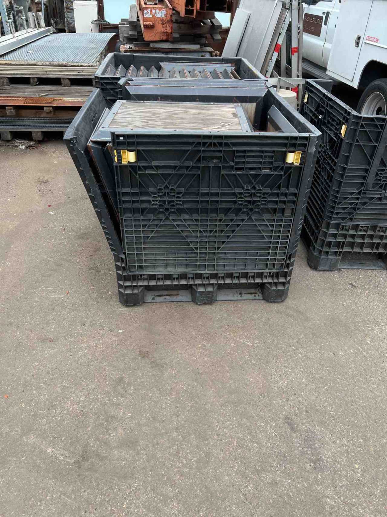 Contents ONLY 2 Totes of Wooden Table Tops - MATERIAL HANDLING