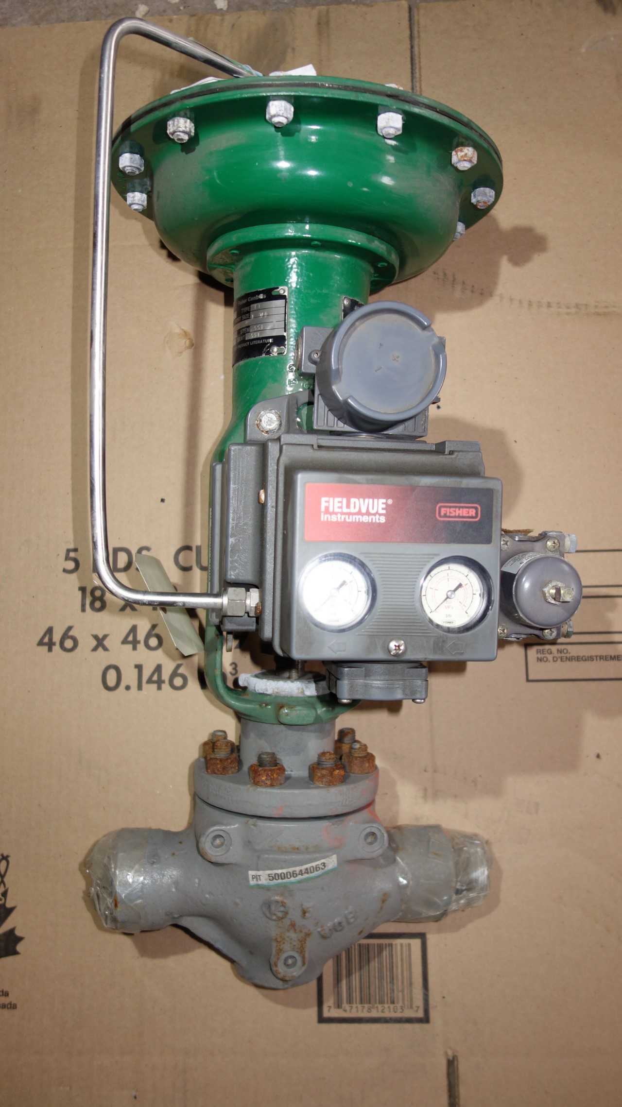 FISHER ET-657 1-1/2" STEEL CONTROL VALVE W/ DVC5010 POSITIONER - CONTROL VALVE