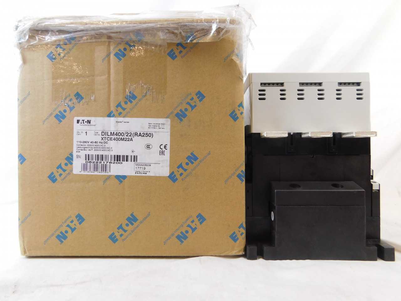 - Quantity of 1 - Eaton XTCE400M22A - Contactor - CONTACTORS