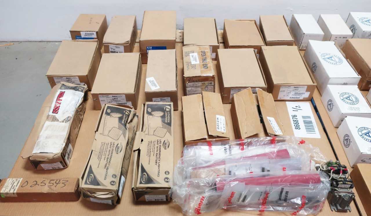 2 PALLETS OF ASSORTED ELECTRICAL PARTS - ELECTRICAL COMPONENTS